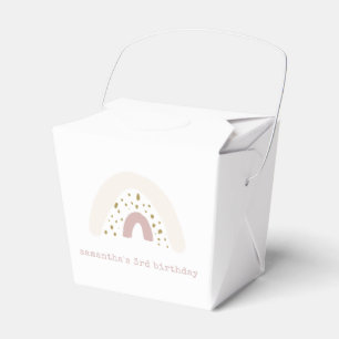 Watercolor Pink Purple Pastel Rainbow Birthday Favour Box