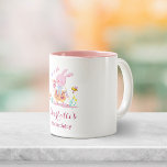 Watercolor Pink Rabbit in the Garden Kids Birthday Two-Tone Coffee Mug<br><div class="desc">Step into the whimsical world of "Joyful Melodies: Pink Rabbit's Birthday Symphony" with this charming two-tone coffee mug. Featuring a playful pink rabbit joyfully blowing a trumpet adorned with a heart flag, this illustration captures the spirit of celebration and magic. Set in a vibrant garden alive with blooming flowers, a...</div>