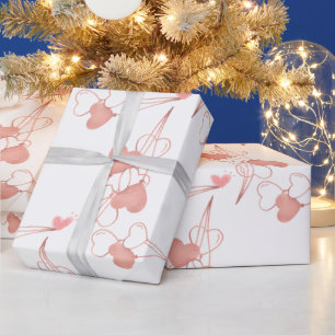 Watercolor pink & red Heart Sweet Thank You Party Wrapping Paper