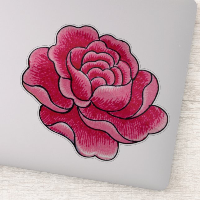 Watercolor Pink Rose Flower  (Detail)