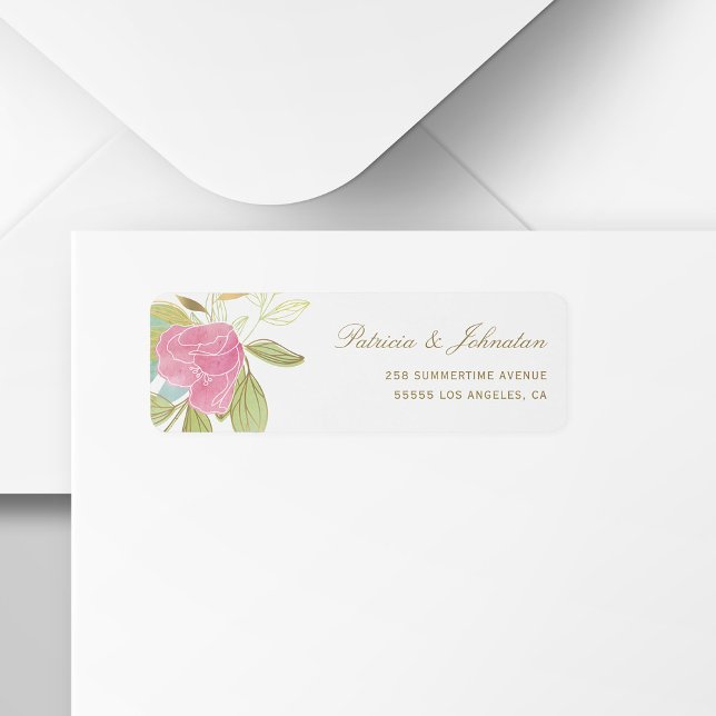 Watercolor pink rose gold calligraphy chic wedding (Creator Uploaded)