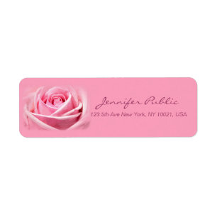Watercolor Pink Rose Painting Template Hand Script