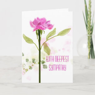 Watercolor Pink Rose Sympathy Card