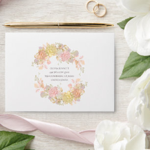 Watercolor Pink Roses Envelope
