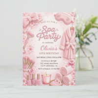 Watercolor Pink Spa Pamper Party Birthday