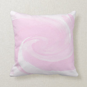 Watercolor Pink Spiral Brush Strokes Cushion