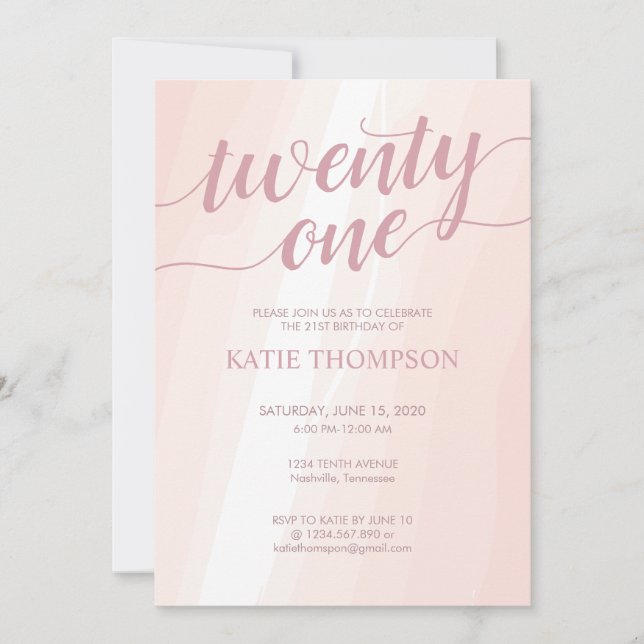 Watercolor Pink Splash Invitation (Front)