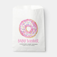Watercolor Pink Sprinkle Glazed Doughnut Baby Show