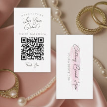 Watercolor Pink Stroke QR Code Leave a Review