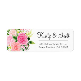Watercolor Pink Summer Flowers Wedding