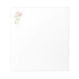 Watercolor, pink Sweet Peas Notepad