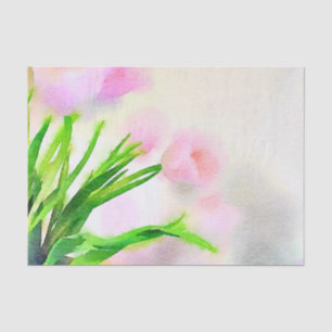 Watercolor Pink Tulips Tissue Paper