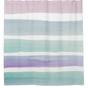 Watercolor pink violet purple shower curtain