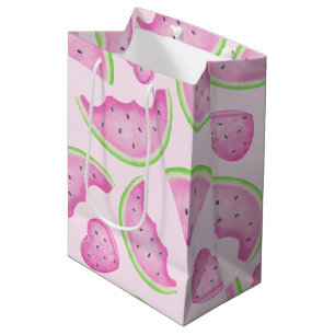 Watercolor Pink Watermelon Birthday Gift Bag