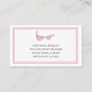 Watercolor Pink Whale Please Bring a Book Card