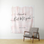 Watercolor Pink x Gold Bat Mitzvah Welcome Tapestry<br><div class="desc">This chic and elegant bat mitzvah welcome banner/sign/tapestry features a white background with blush pink brush strokes in watercolor and faux gold splatters. Personalise it for your needs. You can find more matching products at my store.</div>