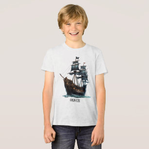 Watercolor Pirate Ship Tri-Blend Shirt