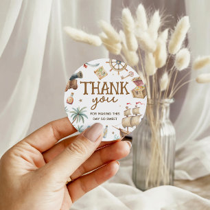 Watercolor Pirate Treasure Favour Gift Tags