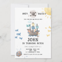 Watercolor Pirates Birthday