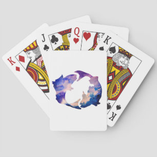 Watercolor Pisces,  Fsih Zodiac Sign Playing Cards