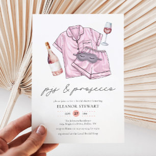 Watercolor PJs & Prosecco Bridal Shower Invitation