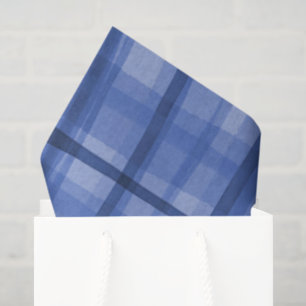 Watercolor Plaid Hand-Drawn Modern Rustic Preppy Tissue Paper