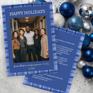 Watercolor Plaid Handmade Custom Photo Business Foil Holiday Card