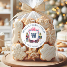 Watercolor Plaid Nutcracker Bear Monogram Crest
