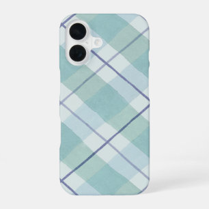 watercolor plaid pattern iPhone 16 case