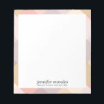 Watercolor Plaid warm palette monogram Notepad<br><div class="desc">Elegant personalised notepad with plaid themed watercolor border in summer warm palette of pink,  grey,  mauve,  yellow and cream colour,  Perfetct  to tuck into gifts or package for online orders, 
Write a personal note for a professional look.</div>