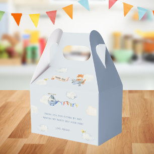 Watercolor Plane Cute Animals Birthday Favour Box