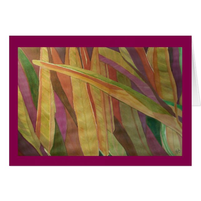 Watercolor plant leaves in sunset (Front Horizontal)