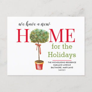 Watercolor Plant Modern New Home We Have Moved Announcement Postcard