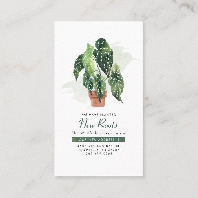 Watercolor Plant Moving Announcement (Front)