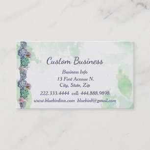 Watercolor Plant Nursery Houseplants Greenhouse Business Card