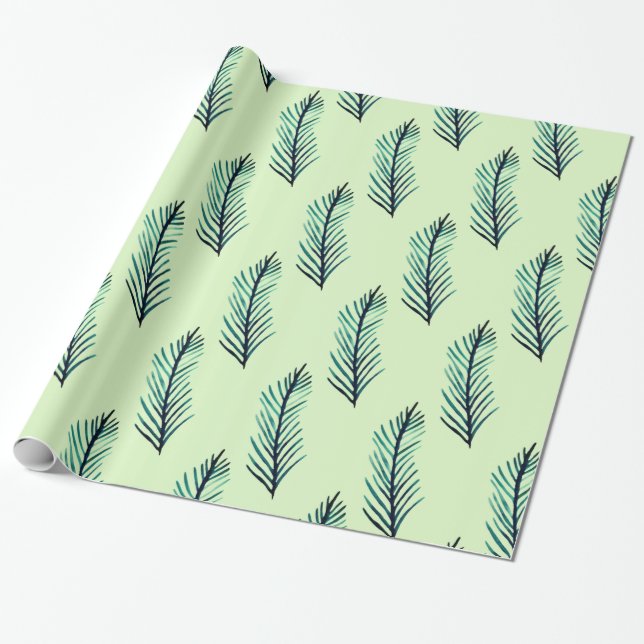 Watercolor Plant pattern  Wrapping Paper (Unrolled)