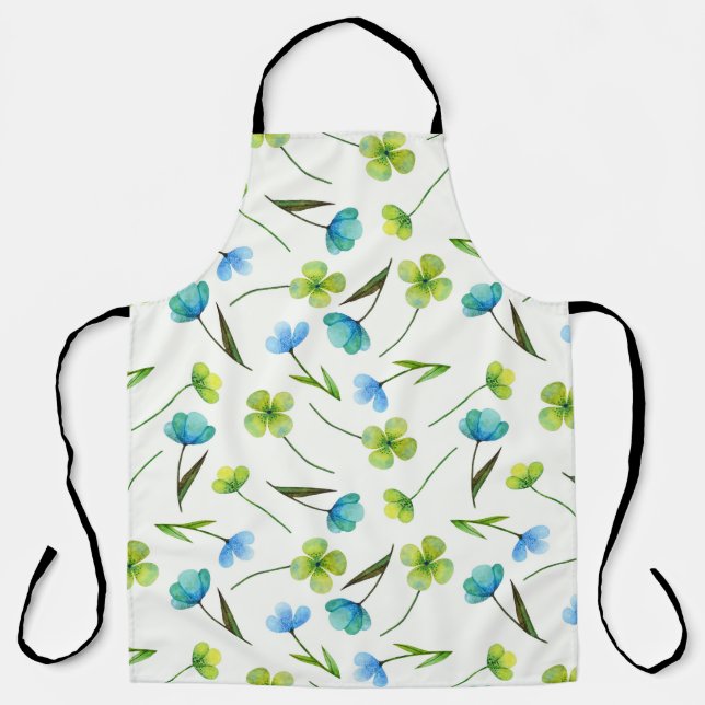 Watercolor Plants: Floral Seamless Pattern. Apron (Front)