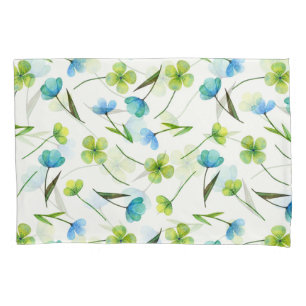 Watercolor Plants: Floral Seamless Pattern. Pillowcase