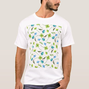 Watercolor Plants: Floral Seamless Pattern. T-Shirt