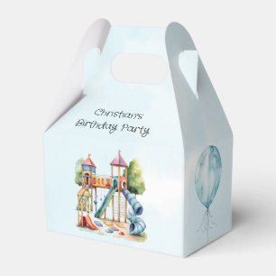 Watercolor Playground Park Kid's Birthday Party Favour Box