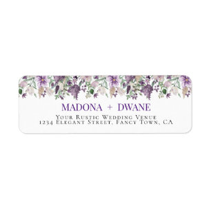 Watercolor Plum and Lilac Flower