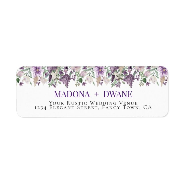 Watercolor Plum and Lilac Flower (Front)