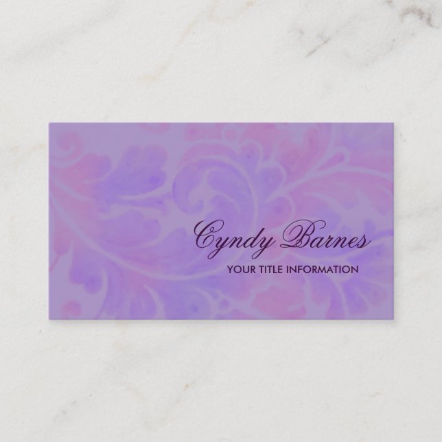 Watercolor Plume Business Card (Front)