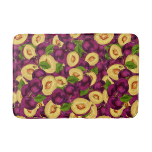 Watercolor Plums Bath Mat