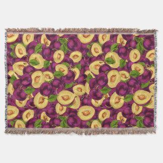 Watercolor Plums Throw Blanket