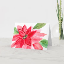 Watercolor Poinsettia card