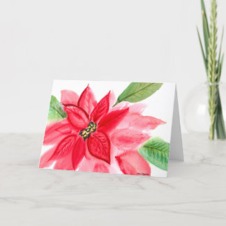 Watercolor Poinsettia card