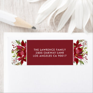 Watercolor Poinsettia Christmas Holiday Address