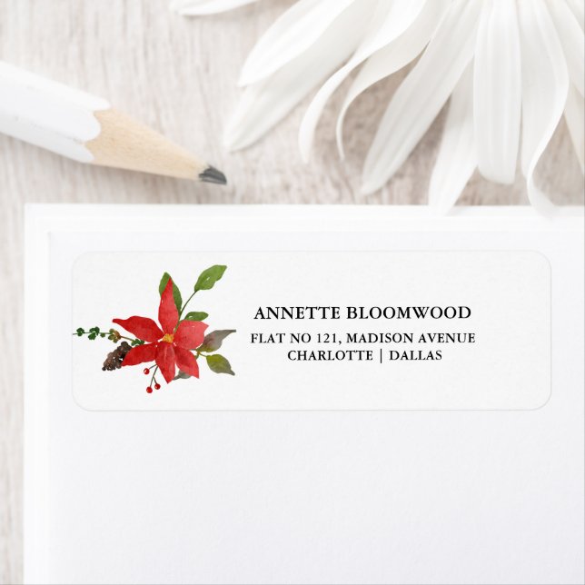 Watercolor Poinsettia Floral | Holiday  (Insitu)