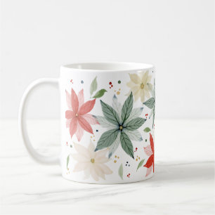 Watercolor Poinsettia Holiday Coffee Mug